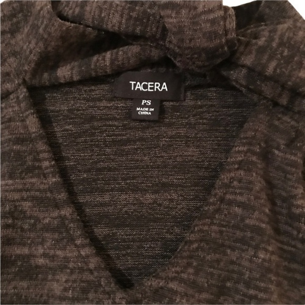 4. NWT Tacera tie neckline heather gray knife pleat long sleeves dress Size PS - Picture 5 of 10